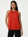 Linen Rich High Neck Cami Top