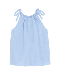 Linen Rich High Neck Tie Detail Cami Top