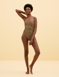 Tummy Control Animal Print Padded Swimsuit
