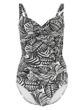 Tummy Control Monochrome Plunge Swimsuit