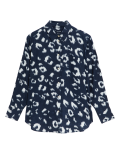 Pure Linen Printed Oversized Shirt