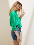 Pure Linen Striped Oversized Shirt