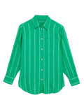 Pure Linen Striped Oversized Shirt