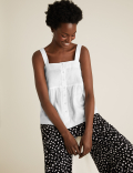 Pure Linen Button Detail Cami Top