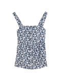 Pure Linen Ditsy Floral Button Cami Top
