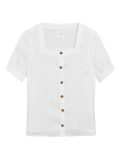 Pure Flax Linen Plain Square Neck Top