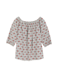 Linen Rich Printed Bardot Blouse