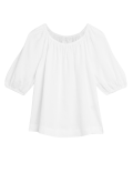 Pure Linen Puff Sleeve Blouse