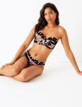 Printed Front Twist Hipster Bikini Bottoms
