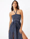 Pure Cotton Striped Midi Beach Dress