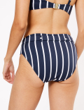 Tummy Control Striped High Waisted Bottoms