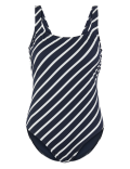 Tummy Control Striped Scoop Neck Swimsuit