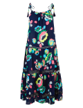 Cotton Woven Floral Tassel Beach Dress