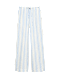 Pure Cotton Striped Beach Trousers