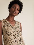 Linen Animal Print Knee Length Shift Dress
