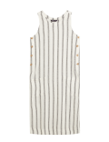 Linen Stripe Midi Shift Dress