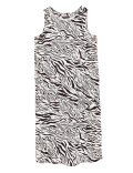Linen Animal Print Midi Shift Dress
