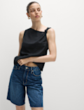 Linen Rich Twist One Shoulder Top