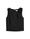 Linen Rich Twist One Shoulder Top