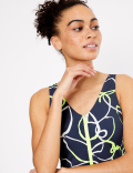 Printed Zip Through Swimsuit