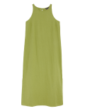 Linen Rich High Neck Midi Slip Dress