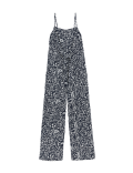 Linen Rich Printed Sleeveless Jumpsuit