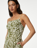 Linen Rich Printed Jumpsuit