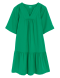 Linen Blend V-Neck Relaxed Dress