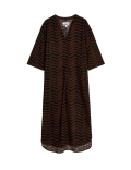Linen Rich Printed V-Neck Tunic