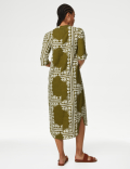 Linen Rich Printed V-Neck Tunic