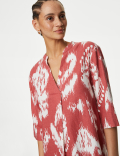 Linen Rich Printed V-Neck Tunic