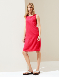 Linen Rich Knee Length Shift Dress