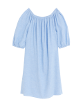 Linen Mix Off-Shoulder A-Line Dress