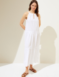 Pure Cotton Cutwork Midaxi Beach Dress
