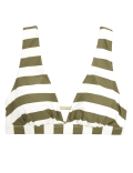 Striped Plunge Bikini Top