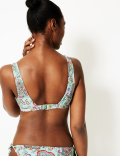 Paisley Print Plunge Bikini Top