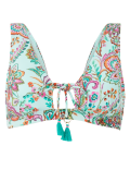 Paisley Print Plunge Bikini Top