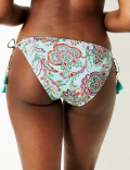 Paisley Print Tie Side Hipster Bikini Bottoms