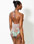 Secret Slimming™ Paisley Print Plunge Swimsuit