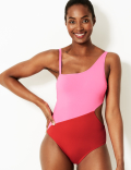 Colour Block Padded Bandeau Swimsuit