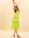 Cotton Rich Midi Slip Beach Dress