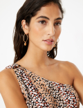 Printed One Shoulder Maxi Beach Dress