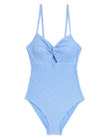 Polka Dot Twist Front Swimsuit
