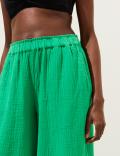 Pure Cotton Wide Leg Trousers