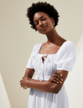 Pure Cotton Square Neck Maxi Tea Dress
