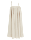 Linen Rich Square Neck Midi Cami Dress