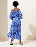 Printed Bardot Maxi Dress