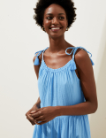 Pure Cotton Tiered Midi Dress​