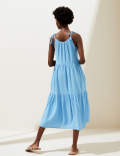 Pure Cotton Tiered Midi Dress​