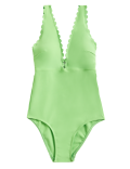 Padded Scallop Plunge Swimsuit